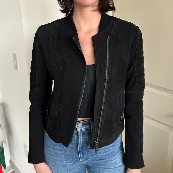 Theory Jackets & Blazers - Theory Lamb Leather Suede Biker Jacket